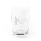 すぎん家の釣り人シルエット【鮎師】 Water Glass :back