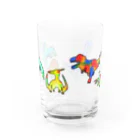 pluのカラフル恐竜❤️💛💚💙💜 Water Glass :back