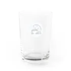 水色プリントのずんぐりむっくり親子パンダ Water Glass :back