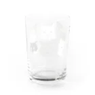 くろまっKのSUZURIショップの3わんにゃん Water Glass :back