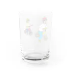 Yukino1118｜イラストレーターの自転車に乗る子供2人 Water Glass :back