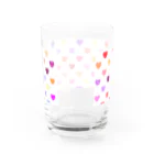 creative 凪斗 suzuri店のカラフルハート Water Glass :back