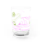 黒白黒猫屋のフライング茶猫グラス Water Glass :back