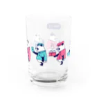 キッチュの横向きパンダ集合 Water Glass :back