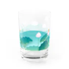 くねくね道の蓮とお釈迦様（グラス） Water Glass :back