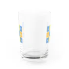 TSUBAME WORKSのTsubame face/blue-yellow Water Glass :back