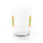 TSUBAME WORKSのTsubame face/orange-green Water Glass :back