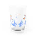 Achiとハトとみんなの店のたゆたういつもぶんぐグラス Water Glass :back