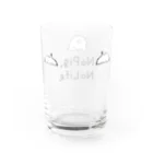 前髪ぱっつん◆SUZURI店の豚、浮かぶ Water Glass :back