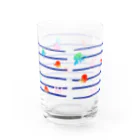 いろんな描いた絵のやつのボーダーチャプチャプ Water Glass :back