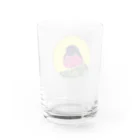 Nellyhime のアートのスズメ (Pink Robin) Water Glass :back