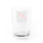 小鳥と映画館のDボウイのメイクのネコ Water Glass :back