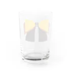 NanaN-CreeR de-RCの和　モダン柄　大きめリボン　釘抜繋ぎ風　ひまわりイエロー編 Water Glass :back