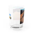 そろ日和別館（世界の風景グッズ）の夕暮れのナミブ砂漠（そろ日和ロゴ入り） Water Glass :back