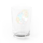 星架月の「窓際の夏」昼・向日葵縁・浴衣の女の子 Water Glass :back