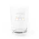 Up Tailのゆる猫３匹 Water Glass :back