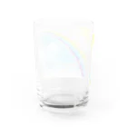  Pastel Design Art 天使のお部屋のユニコーンと虹 Water Glass :back