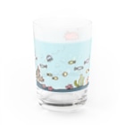 sakumayoshikoの海を泳ぐタコさんウインナー　カラフルグラス Water Glass :back