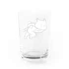 TAKE-TONのラグビーネコ（突進） Water Glass :back