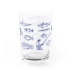 Umikko8823のお魚　青LINE Water Glass :back