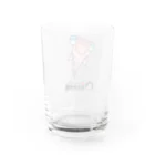 めだかの館公式グッズショップのピンクメダカの秋桜ちゃん Water Glass :back