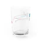 母アパレルのすれ違うはやぶさとこまち Water Glass :back