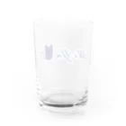 MIYA♡Harley-Davidson FXST2020の青ロゴ 猫シルエット Water Glass :back