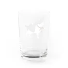 猫猫商店の白黒猫まっくす(リボン) Water Glass :back