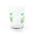 ゆっしーのつながるゆかいないきものたちのつながるコトリと幸せの青い鳥(グリーン) Water Glass :back