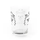 イラスト MONYAAT のポメラニアンの ぽ わん キリッ 黒L  Water Glass :back