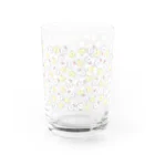 pino子 shopの手描きしんぷるひよことにわとり(総柄) Water Glass :back