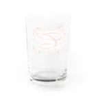 ロゴTシャツのひよこ堂のフラワー イニシャル C  ”ち”で始まる名前 Water Glass :back