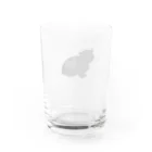 にゃんぽ　はぴねすのハート柄の猫　マンチカンシルエット Water Glass :back