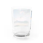 sheep-sの夕焼けと鳥 Water Glass :back