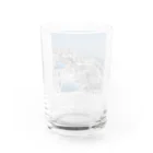 旅好きアルパカの【世界一周旅】ギリシャ　サントリーニ島の景色 Water Glass :back