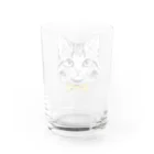 もじゃクッキーの黄色蝶ネクタイの猫 Water Glass :back