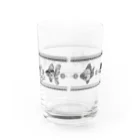 緋月のモノトーン金魚あわせ Water Glass :back