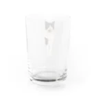 ハチワレ猫のタロの前足長いタロくん Water Glass :back