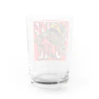 oekaki/ROUTE ONEのスケボーと猿とオーリー Water Glass :back