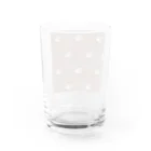 キャラメル色のメルちゃんのお昼寝ネコチャン　総柄ブラウン Water Glass :back