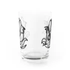 レトロネコ雑貨 華鳥風月のレトロネコ　グラス　イニシャル M Water Glass :back