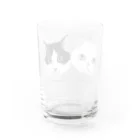 みきぞーん｜保護猫 ミッキー画伯と肉球とおともだちのMei&Kanta Water Glass :back