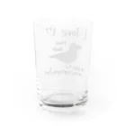 野鳥、カラスストアのI love hasibuto  ハシブト大好き Water Glass :back