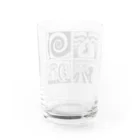 太陽の眼の太陽の眼 文字絵(黒/前面) Water Glass :back