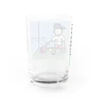 たむ小パデル部のパデル部あき画伯レボテ黒ロゴバージョン Water Glass :back