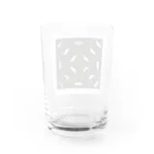 サトウノリコ*のピスピスゆーて寝るネコたち【黒】 Water Glass :back