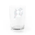 まつおるかグッズのうきわにハマったマリン風シャチ(トリコロール) Water Glass :back