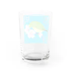 LalaHangeulの桜とメジロさん　ハングルデザイン Water Glass :back