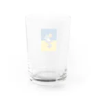 ハチワレ俱楽部のウクライナ支援グレイハチワレくん Water Glass :back