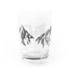 まつのき商店の槍穂高連峰　黒ペン Water Glass :back